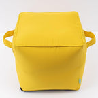 QILLOWAY Indoor/Outdoor Inflatable Stool, Ottoman Pouf Cube 16",All Weather Foot Rest for Camping or Home (Yellow)