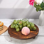 Sintuff 4 Pack Mini Wooden Plant Stool Display Wood Cake Stand 12/10/8/6 Inch Round Plant Risers Holder for Flower Pot Wooden Stool Indoor Outdoor Wood Stand(Dark Brown)