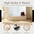 Jute-Cotton Rug 2x6 – Natural Hallway Runner with Non-Slip Backing, Low-Profile Kitchen Rug for Entryway, Boho Decor, or High-Traffic Areas – Eco-Friendly 2x6 Jute Cotton