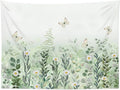 EOBTAIN Sage Green Leaves Tapestry Eucalyptus Leaf Botanical Plant Vintage Daisy Flowers Butterfly Floral Tapestries Simple Cottagecore Aesthetic Tapestry Wall Hanging Living Room Bedroo Dorm 59Wx51H