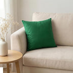 Thmyo 4-Pack 100% Cotton Comfortable Solid Decorative Throw Pillow Case Square Cushion Cover Sublimation Blank Pillow Covers DIY Throw Pillowcase for Sofa Couch(26x26 inch/ 66x66cm,Christmas Green)