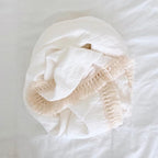 Muslin Cotton Baby Receiving Blanket with Fringe, Boho Bohemian Tassels, Nursery Decor, Boy or Girl Unisex Swaddle Wrap, Use as Throw or Nursing Fringed Blankets (White)