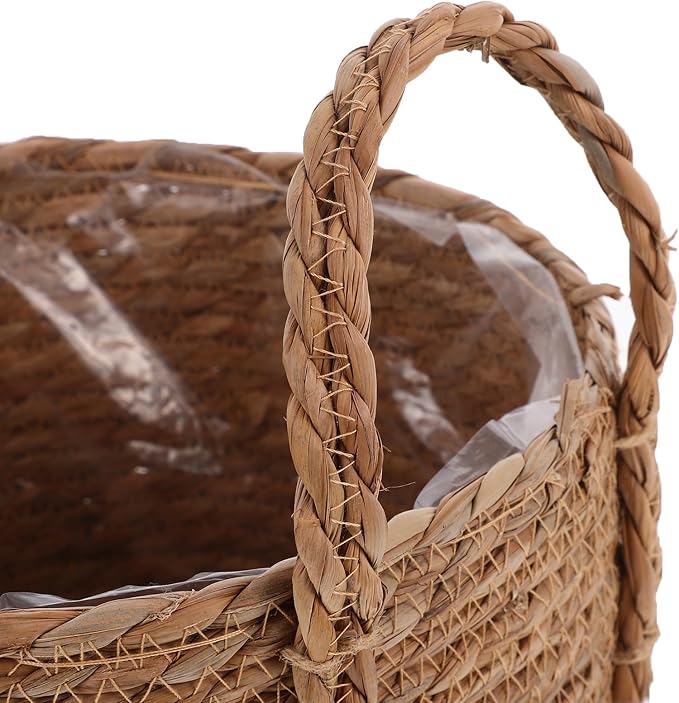 Cabilock Seagrass Planter Basket Wicker Flower Pot Straw Flowerpot for Indoor Plants 9.8 H X 9.8 W Decorative Boho Style Planter for Living Room Patio Garden