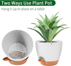 GARDIFE hanging planter, 8 inch hanging planters for indoor. outdoor plants , Self watering plant pot, 2 Pack Large self watering hanging planter (8-White, 8 inch)