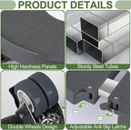 ToLanbbt 4 Pack Plant Caddy Stands with 360° Wheels Adjustable 15-22 in Rolling Stands Heavy Duty Large Plant Carts Dolly with Casters 440lbs Capacity for Large Planter, Garden Pot, Flower Pot, Gray