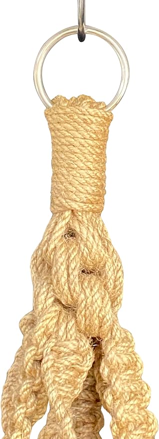 Plant Hanger Macrame Hemp Rope 6 Legs 51 Inches for Indoor Outdoor, Living Room, Kitchen, Deck, Patio, High and Low Ceiling with Size of 10-12 inches Without The Pot