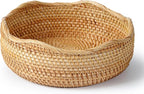 11.2” Bread Basket, Wicker Basket Rattan Fruit Bowls, Decorative Bread Baskets, Large Handwoven Storage Basket, Natural Serving Bowls Kitchen Counter Coffee Table Organizing Dining Room Vegetable