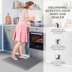 HappyTrends Kitchen Mat Cushioned Anti-Fatigue Kitchen Rug,17.3"x 28",Thick Waterproof Non-Slip Kitchen Mats and Rugs Heavy Duty Ergonomic Comfort Rug for Kitchen,Floor,Office,Sink,Laundry,Grey