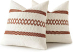 MIULEE Set of 2 Rust Decorative Pillow Covers 18x18 Inch Farmhouse Rustic Boho Couch Throw Pillows Modern Cotton Cushion Covers Retro Cute Macrame Woven Home Decor for Bed Sofa Chair