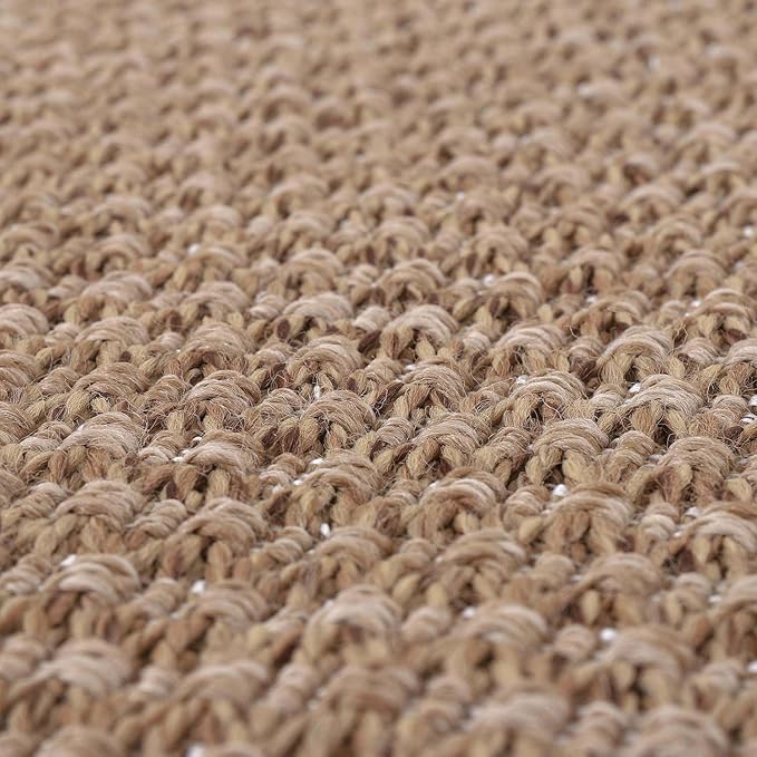 Easy Jute Rug 5x7 Indoor Outdoor Natural Rugs Solid Fiber Rug Woven Area Rug Boho Easy Clean Inside Carpet for Living Room Bedroom Dining Room Hallway or Outdoor Patio Porch (5 X 7 Natural)