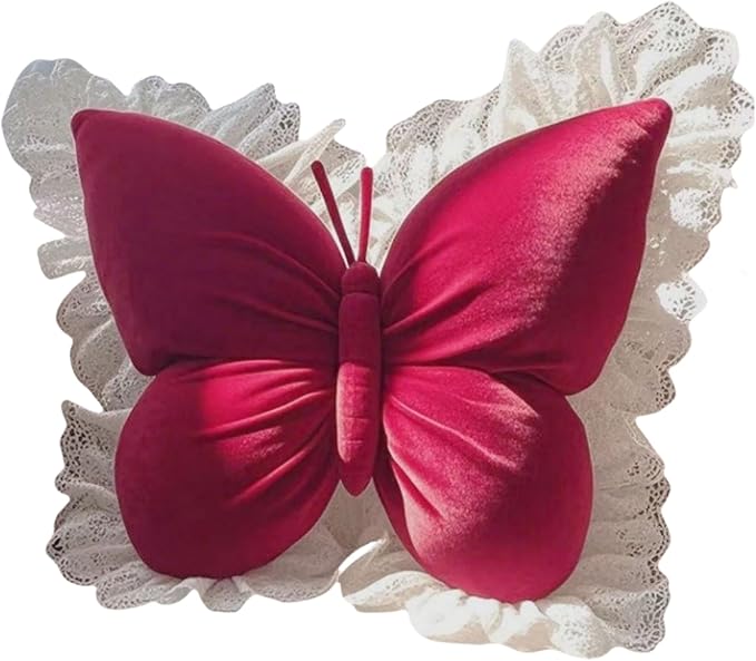 Butterfly Sofa Pillow Animal Floor Reading Pillow Car Cushion (red, 50cm)