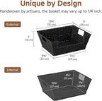 StorageWorks Wicker Storage Basket, Pantry Organizers and Storage, Stackable Storage Baskets for Shelves, Paper Rope Baskets for Organizing, Black