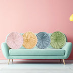 Yerliker 6 Pcs Floor Pillow Cushions 15inch Round Velvet Throw Pillows Colorful Flexible Cushions Alternative Pillows for Couch Chair Living Room Bedroom Home Office Decor(Pastel Color)