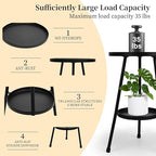 Metal Plant Stand, Plant Stand Indoor Outdoor, Metal Rustproof Flowers, Urban and Rustic Outdoor Plants Stands, Flower Pot Stand Suitable for Living Room, Balcony, Garden (Double Deck,Black)