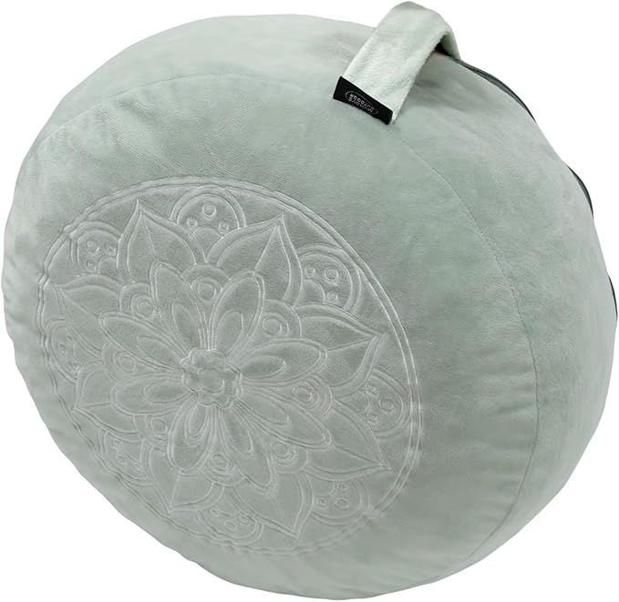 Meditation Cushion,Comfortable Floor Pillow, Memory Foam Fill in Meditation Pillow with Velvet Cover,Floor Cushion Seating for Adults,Premium Yoga Bolster (Grey)