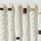 Flber Macrame Wall Hanging Woven Knot and Tassel Fringe Handmade Boho Wall Art for Bedroom, Living Room, or Entryway Decor 27" W x 29" L