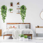 BLEUM CADE Fake Hanging Plants, 2pcs Artificial Pothos Vines Greenery for Wall Home Living Room Office Indoor Outdoor Decor (No Baskets)