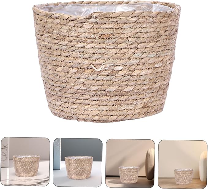 Large Storage Willow Flower Basket Seagrass Plant Basket Woven Planter for Plants