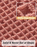 AMOAMI Upgraded Waffle Runner Rug Super Absorbent Non Slip Bath Mats for Bathroom Machine Washable Bathroom Runner Rug with Tassels, Ideal for Hallway Bedroom Laundry Room, Coral, 2'x 4'(24" x 48")