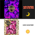 Pink Neon Sign Tapestry for Bedroom Blacklight Tapestry Glow in the Dark Neon Backdrop Trendy Butterfly Tapestries Wall Hanging Aesthetic Room Decor Black Light Poster Large Wall Mural Art 60x80 Inch