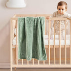 MIULEE Fleece Blanket, Durable Plush Fuzzy Extra Soft Warm Cozy Sage Green Striped Flannel Throw Blanket for Couch Sofa Bed 30"x40"