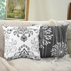 Coliuso Decorative Throw Pillow Covers 20x20 Set of 4, Dark Grey and White Modern Simple Square Pillow Case Cushion Cover for Sofa Couch Farmhouse Outdoor Living Room