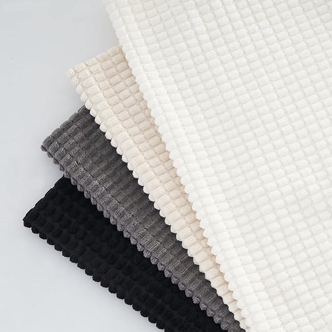 Topfinel Neutral Room Decor Throw Pillows Covers-Multi White and Black Combo 20" x 20" Set of 4-Corduroy Modern Black and White Living Room Decorative Cushion Case Euro Shams