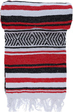 BlackCanyon Gear Falsa Blanket Rolled Cotton Blend OL124 Mexican Style Saddle Yoga Beach Blanket Aztec Throw Colorful Serape - 4FT x 6FT