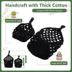 Macrame Wall Plant Hanger, Hanging Planter Basket Holder, Wall Planters for Indoor Plants, for Up to 4 Inch Pot (Black, 4-Inch)