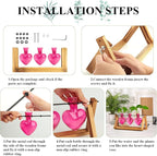 XXXFLOWER Plant Terrarium Propagation Stations Unique Gifts for Women Wife Mom Plant Lovers 3 Heart Shaped Vases for Hydroponics Home Garden Office Decor(Plants NOT Included)
