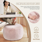 Round Stuffed Pouf Ottoman for Foot Rest, A Round Modern Foam Filled Poufs, Floor Chair for Living Room, Nursery, Dorm, A Soft Modern Foot Stool Perfect to Rest Your Feet (Pink, 29Inch)