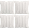 4 Pack 18x18 Pillow Cover Velvet Pillow Covers, Faux Fur Square Throw Pillow Covers for Living Room Decorations Throw Pillow Case, Throw Pillow Cover Cushion Cover for Home Car, Ice Cream