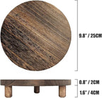2 Pcs Wood Plant Stand Wooden Plant Stool Round Riser Display Stand Flower Pot Holder Low Plant Pot Flower Pedestal for Indoor Outdoor (Brown, 9.8 Inches)