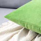 MIULEE Velvet Throw Pillow Covers 18x18 Inch, Pack of 2 - Lime Green, Soft Solid Decorative Pillow Covers Cushion Cases Modern Luxury Home Decor for Spring Couch Sofa Bedroom Livingroom