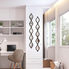 Yulejo 3 Pcs Acrylic Teardrop Mirror Decor Narrow Wall Decor Boho Vintage Wall Art for Apartment Home Living Room Bathroom Bedroom Hallway (Black Edge)