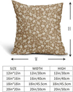 Brown Pillow Covers 22x22 Set of 2 Vintage Floral Rustic Old Style Cute Flower Print Decorative Outdoor Pillowcases Seasonal Farmhouse Throw Cushion Case Decor for Couch Sofa Bed