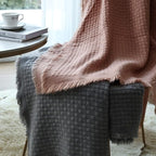 CREVENT Farmhouse Waffle Knit Throw Blanket for Couch Sofa Chair Bed Home Decoration, Soft Warm Cozy Light Weight for Spring Summer Fall (50''X60'' Light Grey)