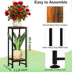 Plant Stand Indoor, Tall Plant stands for Indoor Outdoor Plants, 2 Tier Heavy Duty Plant Shelf 31" Metal Pedestal Stand Modern Corner Flower Stand for Patio, Living Room, Balcony