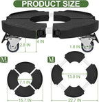 ToLanbbt 4 Pack Plant Caddy Stands with 360° Wheels Adjustable 15-22 in Rolling Stands Heavy Duty Large Plant Carts Dolly with Casters 440lbs Capacity for Large Planter, Garden Pot, Flower Pot, Black