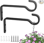 5.7 Inch 2 Pack Heavy Duty Outdoor Plant Hangers, Iron Hanging Plant Brackets for Hanging Plants Outside, Metal Plant Hooks Plant Wall Hooks for Hanging Lantern, Bird Feeder