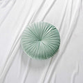 Roslynwood Shelly Round Solid Aqua Velvet Chair Cushion Couch Pumpkin Throw Pillow Home Decorative Seashell Floor Pillow, 16x16 inch