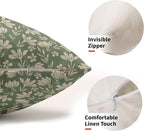 Spring Sage Green Pillow Covers 12x20 Set of 2 Vintage Floral Rustic Old Style Cute Flower Print Decorative Outdoor Pillowcases Seasonal Farmhouse Throw Cushion Case Decor for Couch Sofa Bed