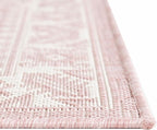 Rugs.com Outdoor Aztec Collection Rug – 13 Ft Square Pink Flatweave-Pile Rug Perfect for Living Rooms, Kitchens, Entryways