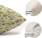 Lime Green Floral Pillow Covers 12x20 Set of 2 Vintage Rustic Old Style Cute Small Flower Green Cream Print Decorative Outdoor Pillowcases Farmhouse Throw Cushion Case Decor for Couch Sofa Bed