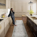 Washable Kitchen Rug Runners for Hallways: 2'x10' Bedroom Rug Non Slip Low-Pile Stain Resistant Soft Indoor Floor Carpet Runner for Indoor Entryway Hallways Kitchen Laundry Room Beside Farmhouseb