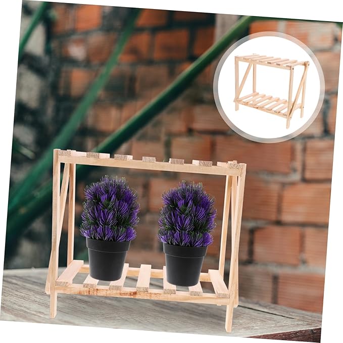 Alipis Bamboo Plant Stand Boho Style Flowerpot Rack Decorative Garden Pot Holder