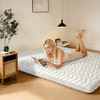Premium Foam Japanese Futon Floor Mattress Twin Size 39"x 80",100% High Density Foam Comfortable Floor Mattress,3.2" Thicken Foldable Sleeping Pad,Dormitory Tatami Mat,for Adult and Kids (White)