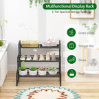 Garden 4 you 3 Tier Metal Plant Stand Outdoor Indoor Waterproof, Stackable Heavy Duty Tall Plant Shelf Flower Pot Holder for Garden, Display Rack, Black