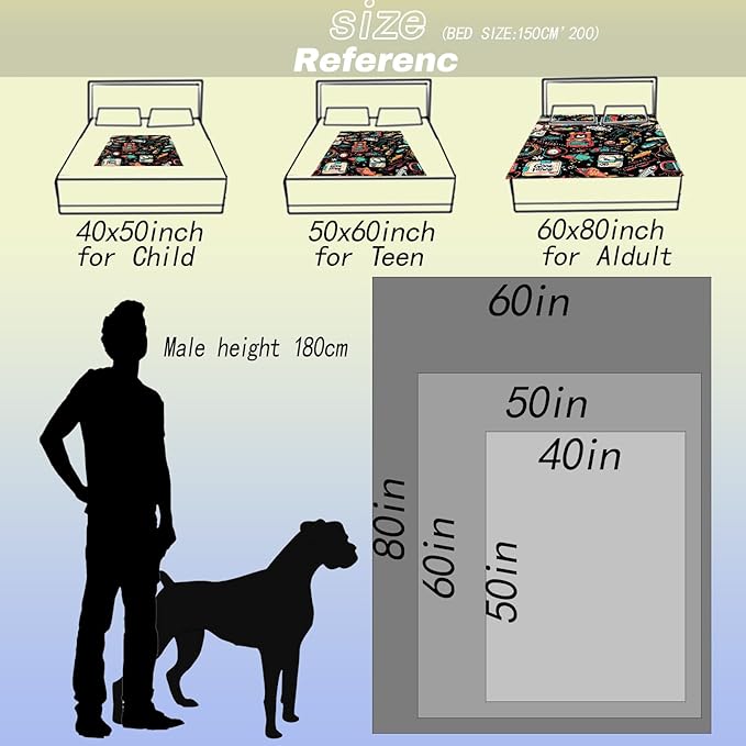Gone Fishing Throw Blanket - 40x50in,Ultra Soft, Cozy Lightweight Flannel,Colorful Fishing Gear & Catch Blankets - Gifts for Men & Anglers Lovers,for Couch Home Living Room Decor