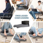 Seat Cushion for Office Chairs - Cross Legged Yoga Meditation Cushion Floor Pillows Yoga Enthusiasts Chair Cushion for Adults Long Sitting, Detachable of 2 PCS